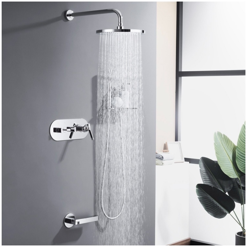 Elegant Rainfall Shower System with Advanced Thermostatic Faucet Set