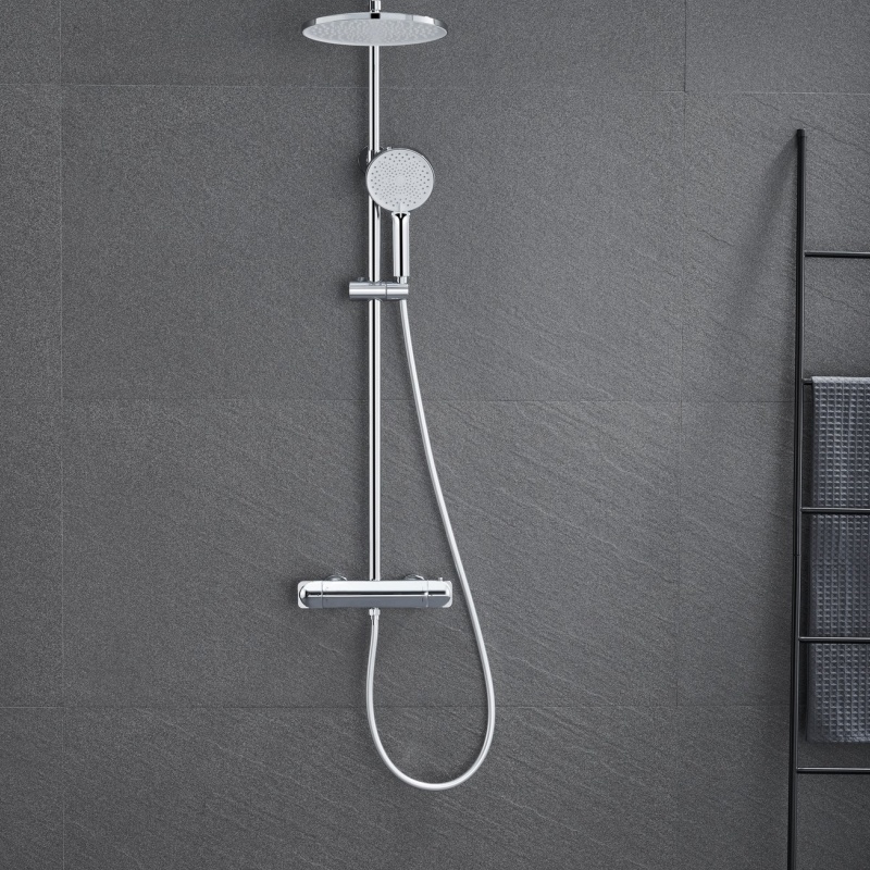 Brass Wall Mounted Rain Concealed Shower Set with Handheld Shower