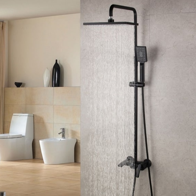 Luxurious Brass Rainfall Shower Head with Wall-Mounted Bath Faucets