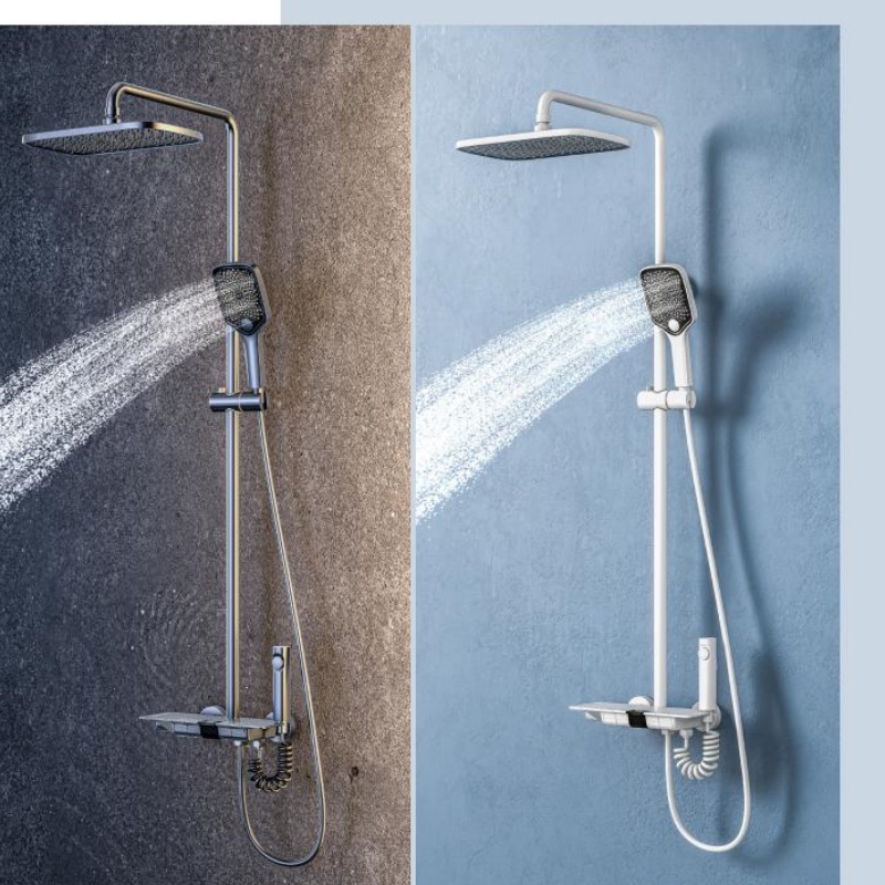 Modern Wall Mounted Hot and Cold Water Shower Mixer Set