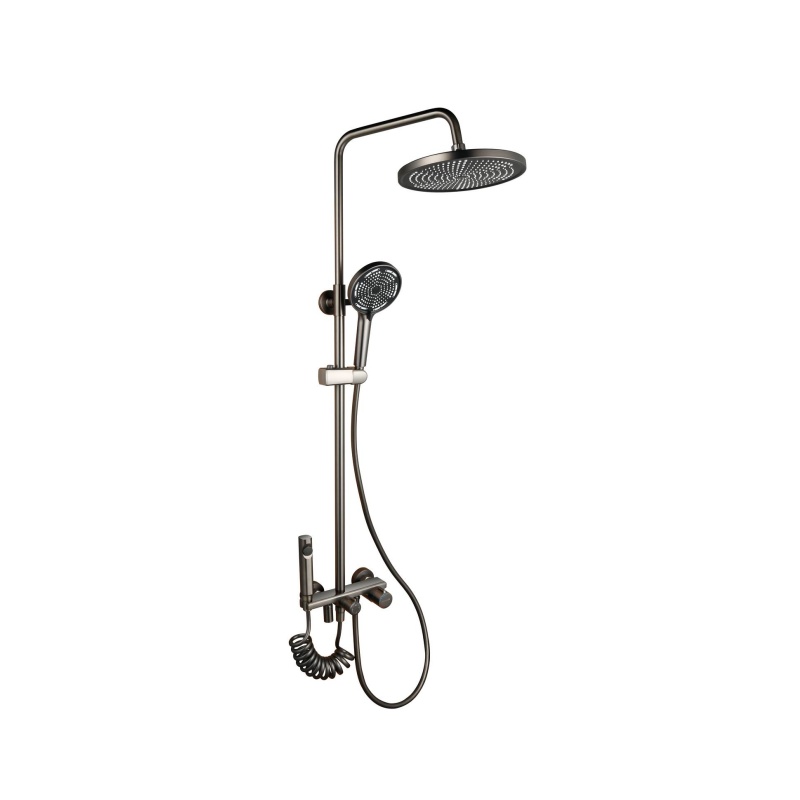 Elegant Wall Mounted Brass Rain Shower Faucet Set