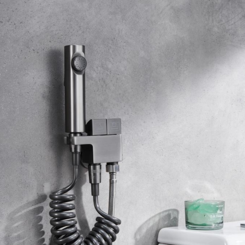 Modern Wall-Mounted Stainless Steel Shower Set with Triangle Control