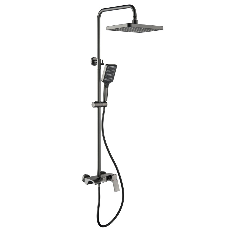 Elegant Brass Waterfall Shower Set with Temperature Control
