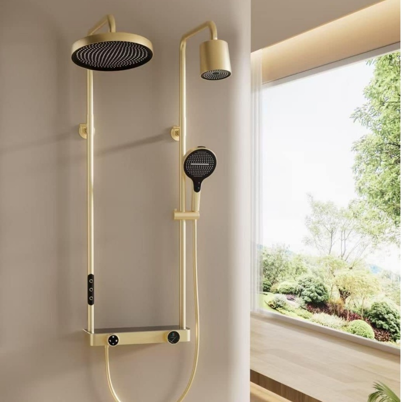 Modern Brass Shower Faucet Set with Stylish Bathtub Mixer