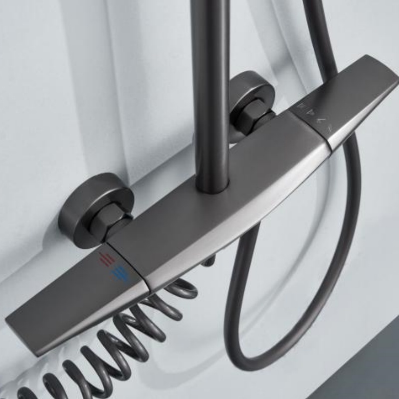 Modern Wall Mounted Hot and Cold Water Shower Mixer Set