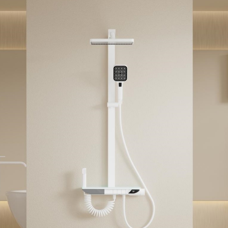 Modern Wall Mounted Hot and Cold Water Shower Mixer Set