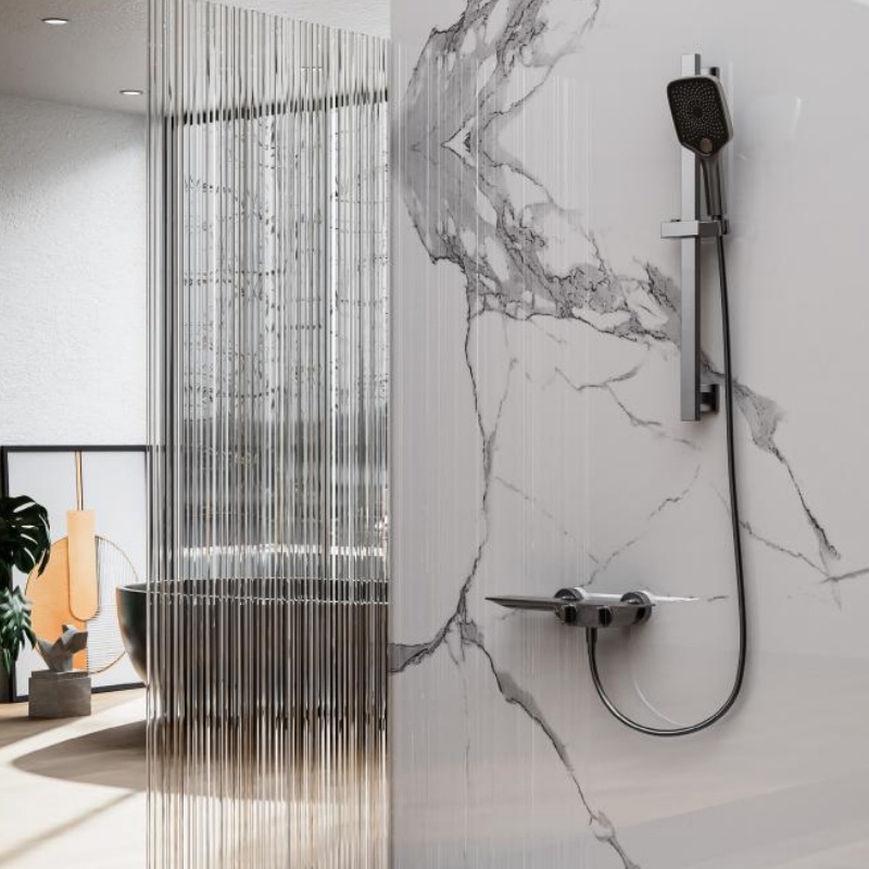 Luxurious Wall Mounted Rainfall Shower Faucet System Set