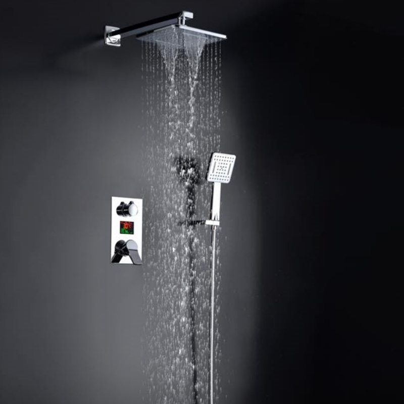 Luxurious Wall Mounted Rainfall Shower Faucet System Set