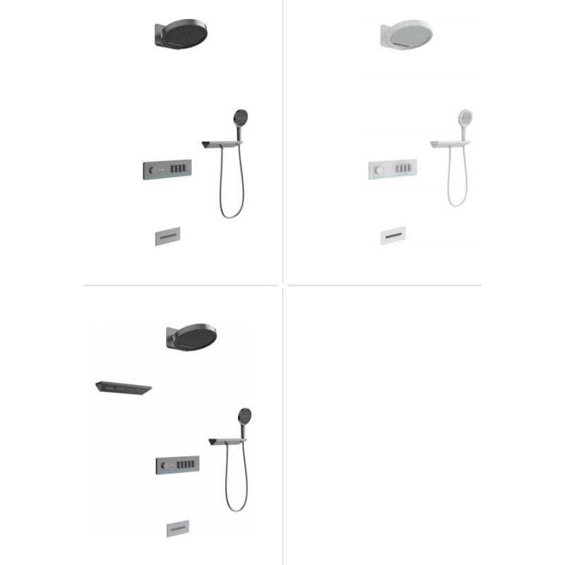Luxurious Customizable Black Brass Shower Set for Elegant Bathrooms