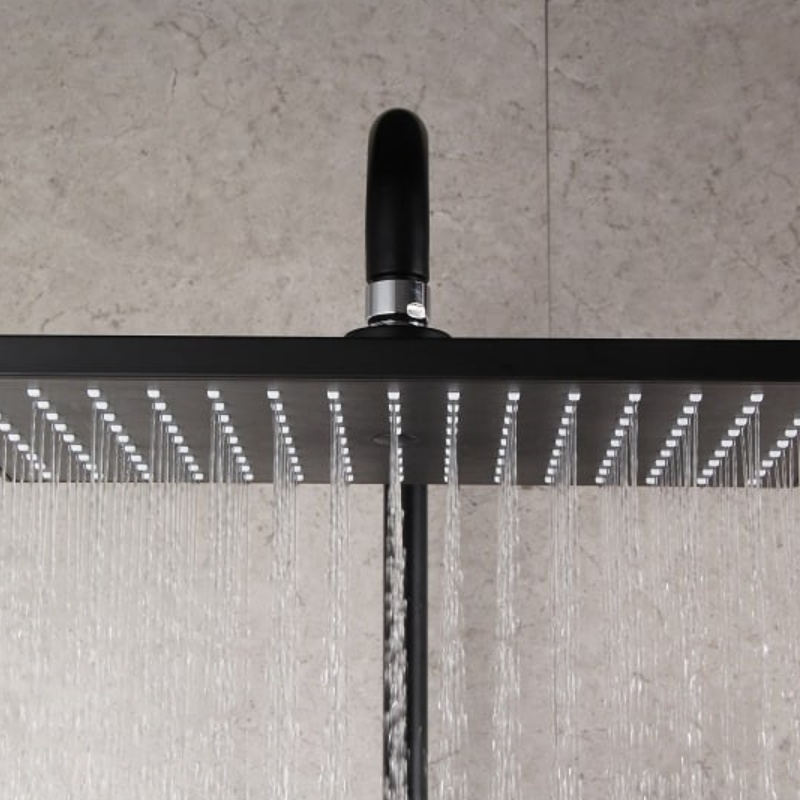 Modern Brass Concealed Shower Set with Rain Mixer Head