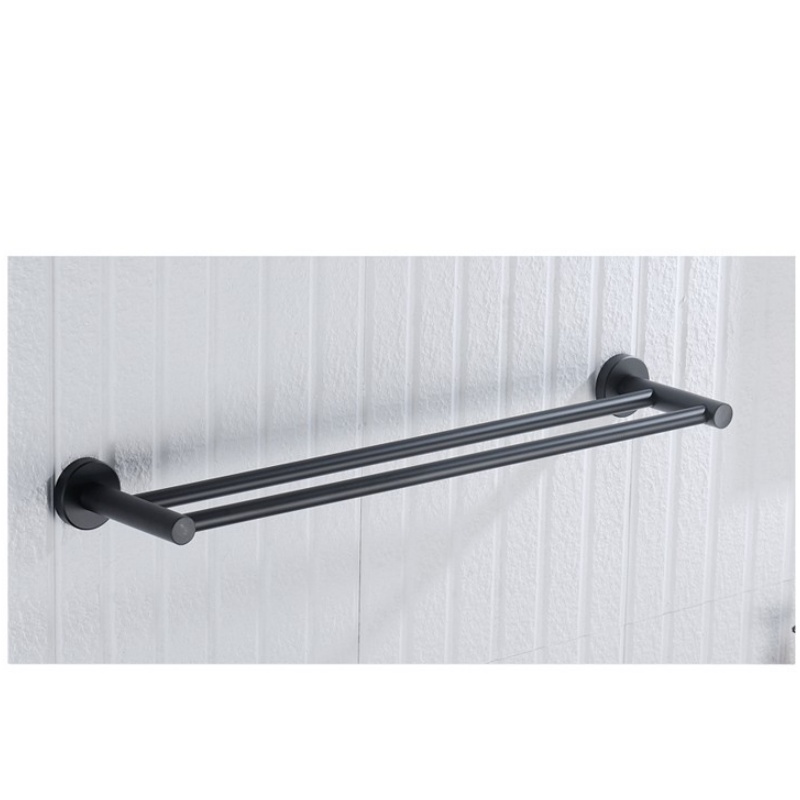 Black Square Design Wall Mount 6 Pieces Bathroom Hardware Accessories Set