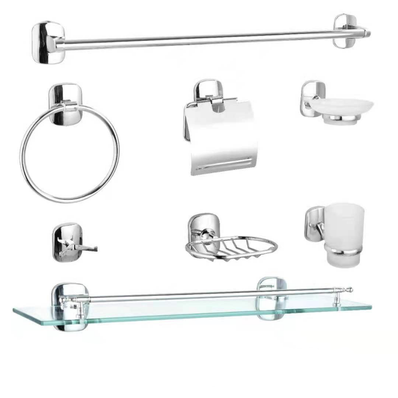Modern Bathroom Wall Mounted Chrome Stainless Steel Bathroom Hardware Set