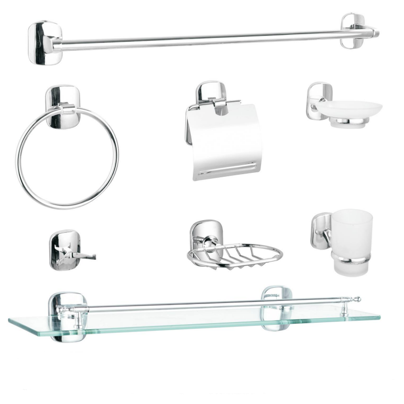 Modern Bathroom Wall Mounted Chrome Stainless Steel Bathroom Hardware Set