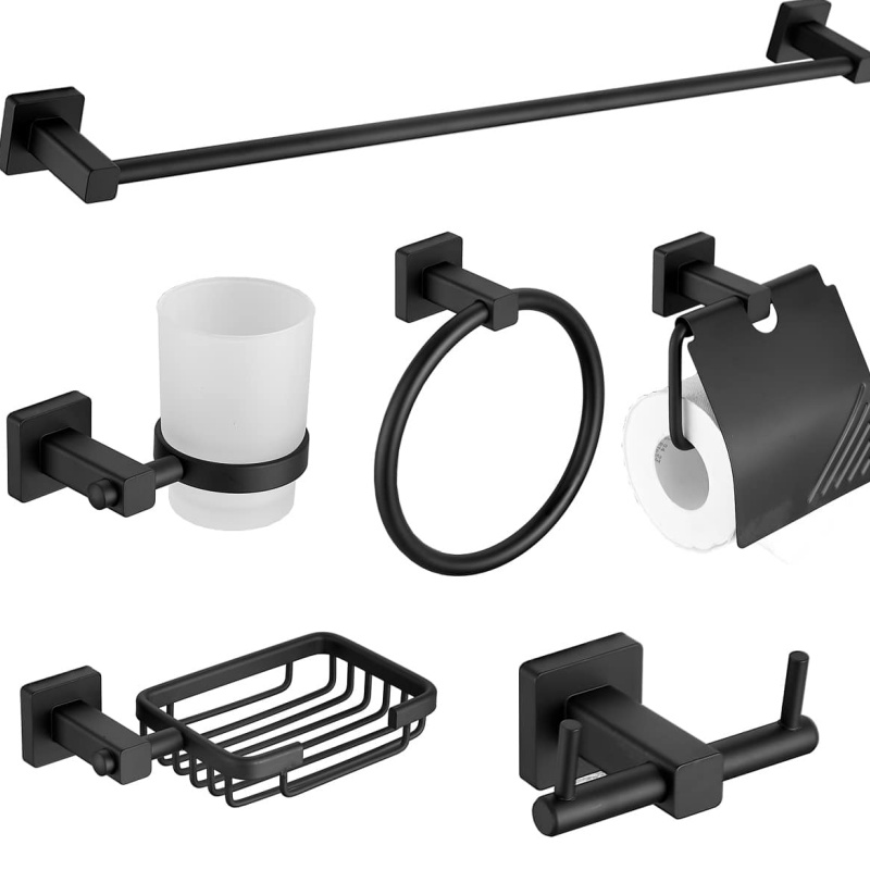 Simple Design Zinc Alloy Wall Mount Chrome Bathroom Hardware Accessories Set