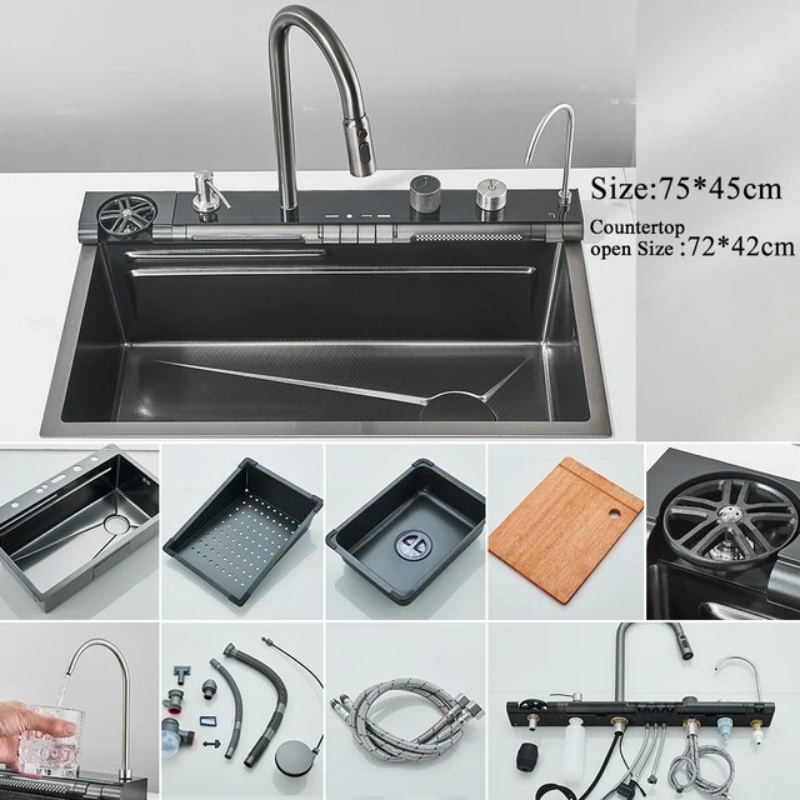 Deep Single Bowl Square Kitchen Sink Stainless Steel Undermount Handmade Custom Size OEM Manufacturer