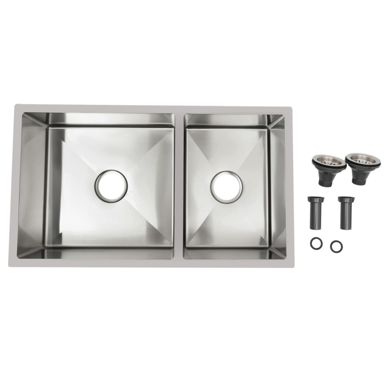 Wholesale Kitchen Sink Stainless Steel Square Handmade Single Bowl Sink Custom Dimensions Brushed Finish Durable Kitchen Sink Factory