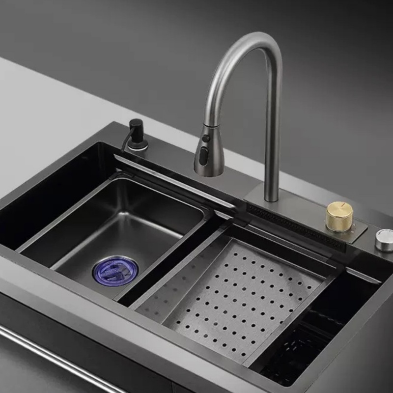 Modern Minimalist Square Kitchen Sink Stainless Steel Single Bowl Undermount Handmade Sink