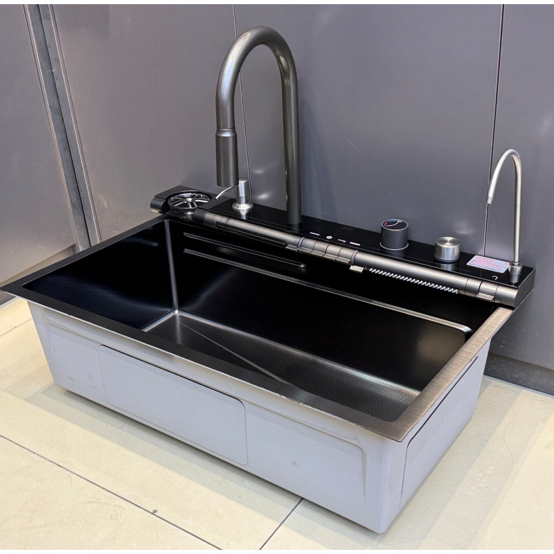 Large Capacity Square Kitchen Sink Stainless Steel Single Bowl Undermount Handmade Deep Utility Basin