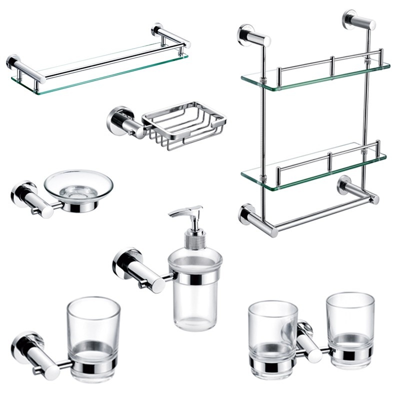 12 Piece Modern Chrome Towel Bar Set 304 Stainless Steel Bathroom Hardware Accessories Set