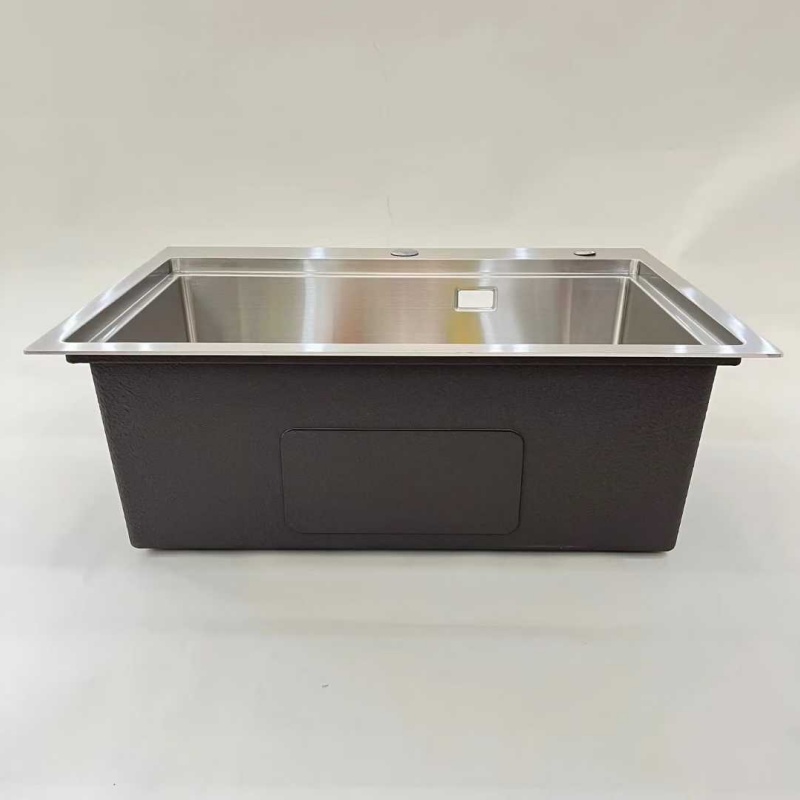 Thick Stainless Steel Square Kitchen Sink Single Bowl Undermount Handmade Heavy Duty Custom Basin