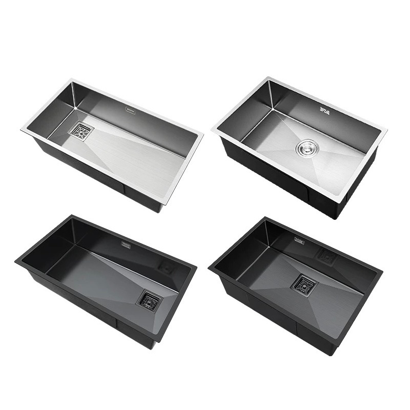 Heavy Duty Square Kitchen Sink 304 Stainless Steel Handmade Single Bowl Undermount Rust Resistant Basin