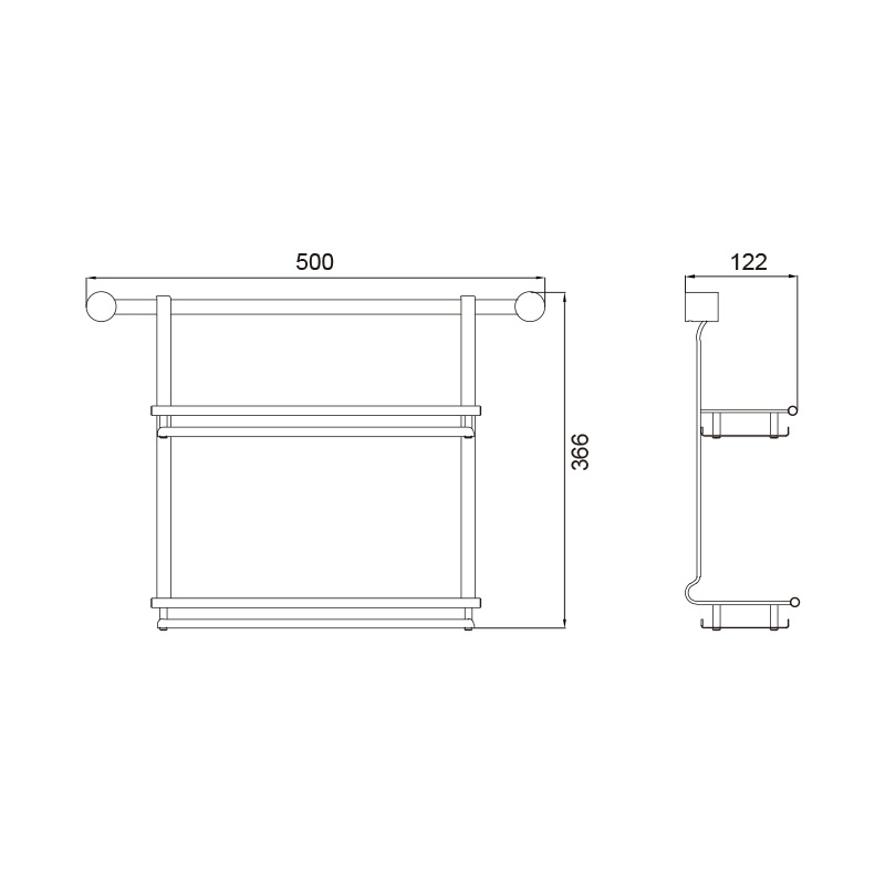 Storage Towel Rack Quality Aluminum Wall Mounted Bathroom Accessories Set