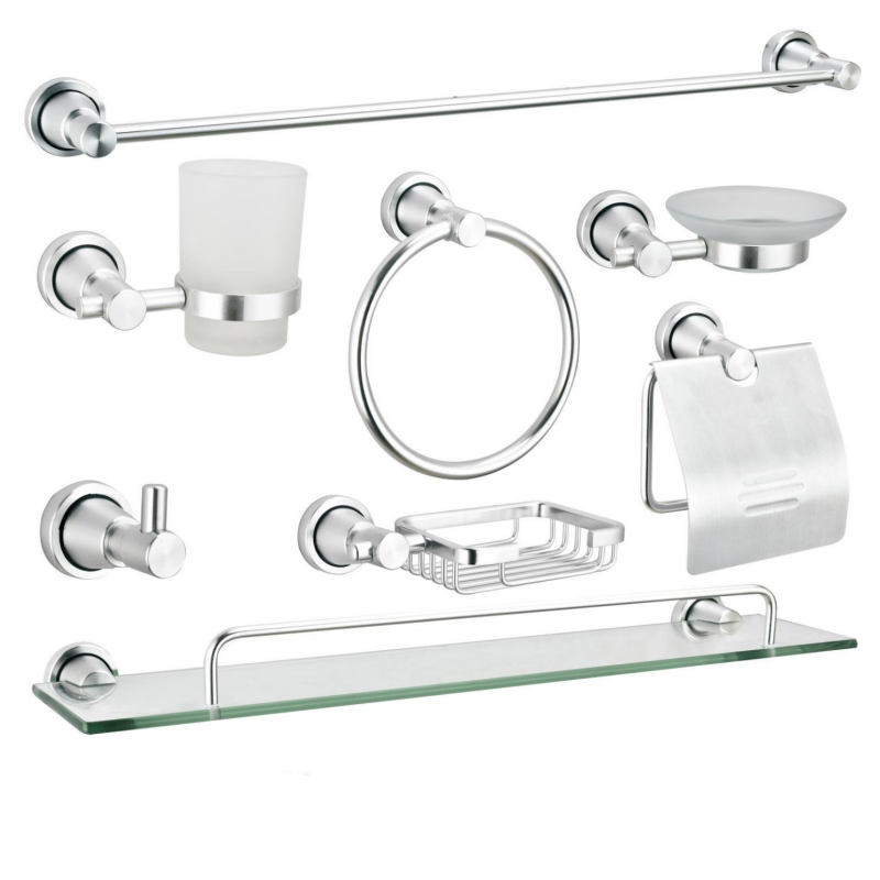 Modern Bathroom Wall Mounted Chrome Stainless Steel Bathroom Hardware Set