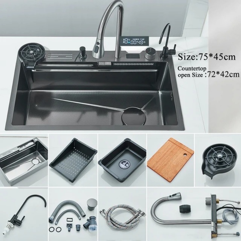 Square Undermount Kitchen Sink Stainless Steel Single Bowl Handmade Custom Color Brushed Finish Basin