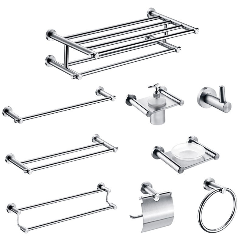 Square Design Bathroom Sanitary Hardware Wall Mounted Chrome Bathroom Accessories Set