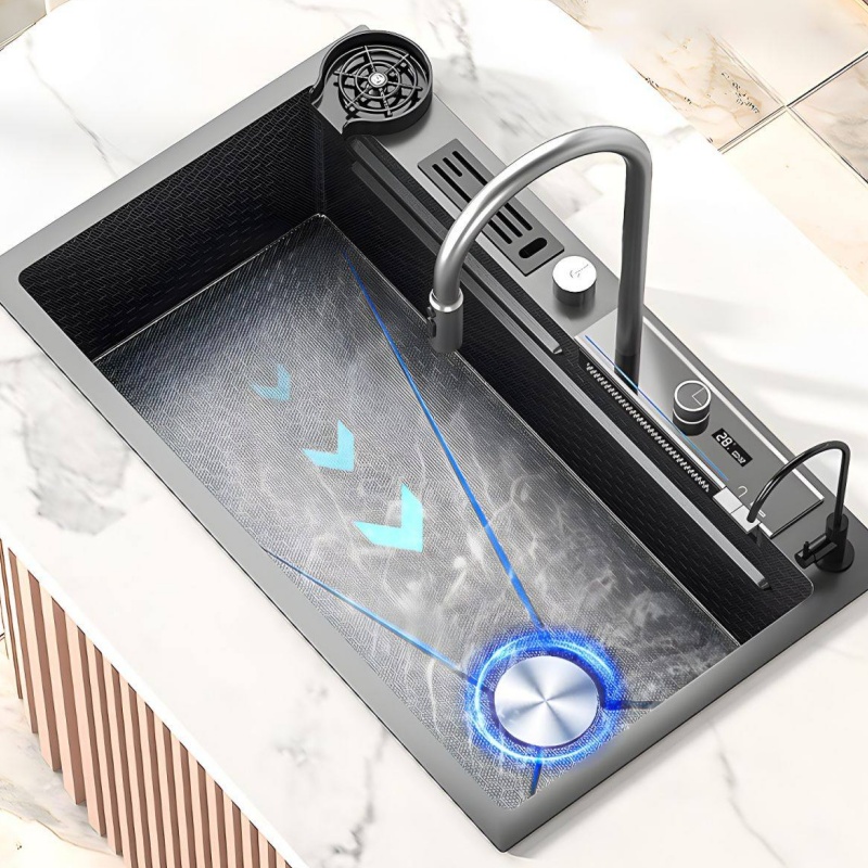 Custom Sized Kitchen Sink Stainless Steel Deep Bowl Scratch Resistant