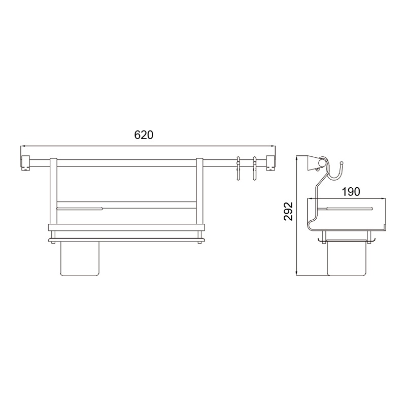 Silver Zinc Alloy Wall Mounted 4 Pieces Bathroom Hardware Set