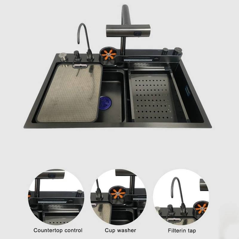Premium 316 Stainless Steel Square Kitchen Sink Handmade Single Bowl Undermount Custom Commercial Sink