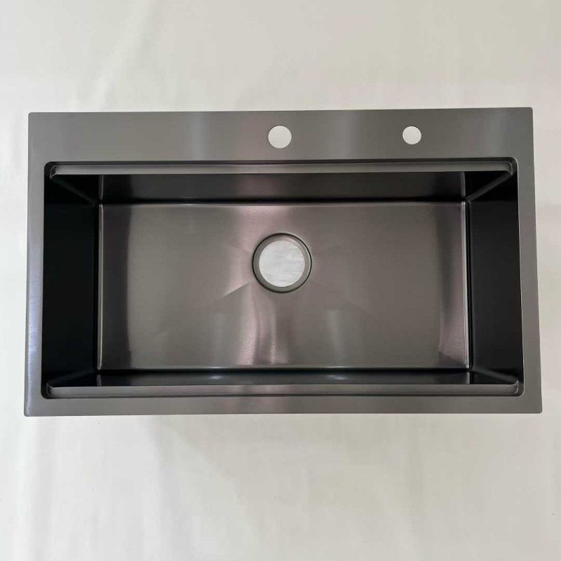 Thick Stainless Steel Square Kitchen Sink Single Bowl Undermount Handmade Heavy Duty Custom Basin