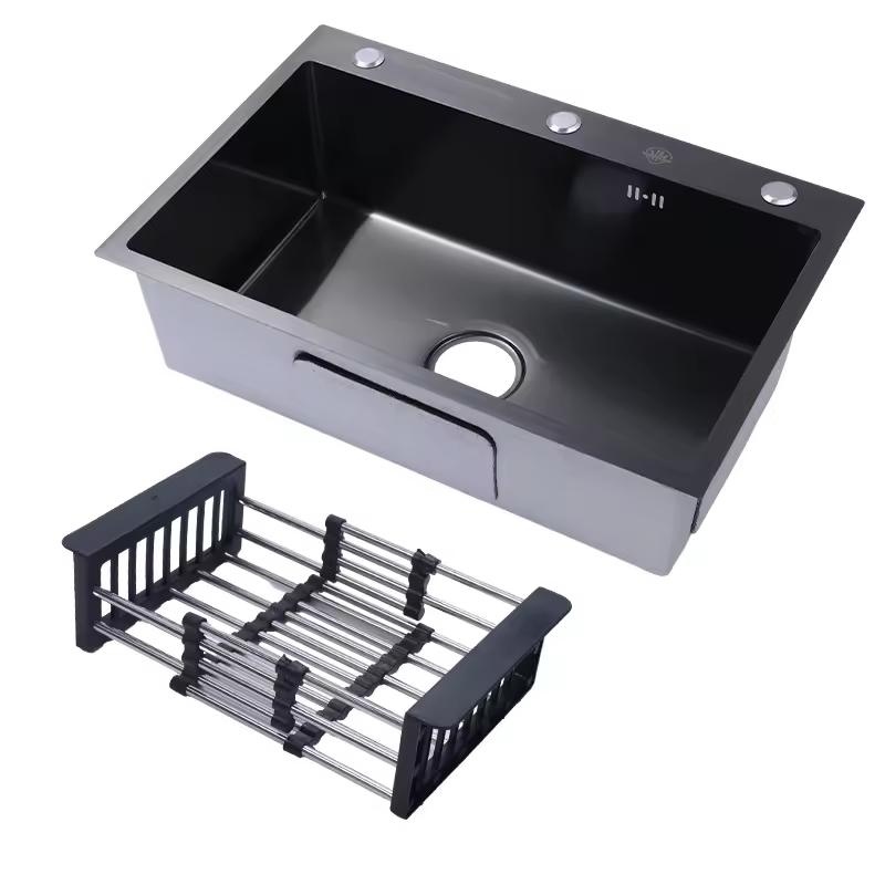 High-Quality Stainless Steel Kitchen Sink Handmade Custom Size Options Wash Dish Bowl Sink