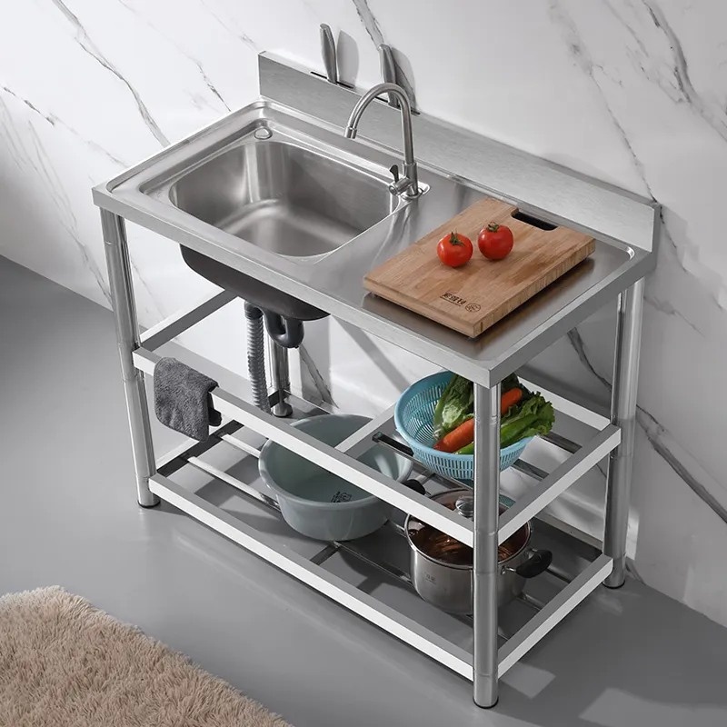 OEM Square Stainless Steel Kitchen Sink Single Bowl Handmade Custom Size Factory Suppliers