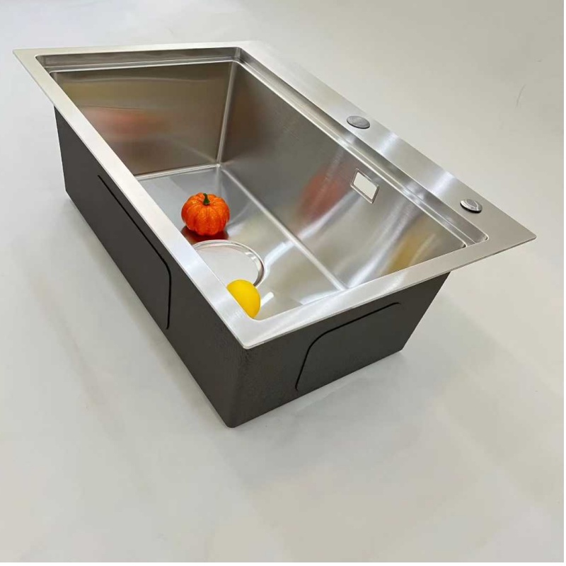 Thick Stainless Steel Square Kitchen Sink Single Bowl Undermount Handmade Heavy Duty Custom Basin