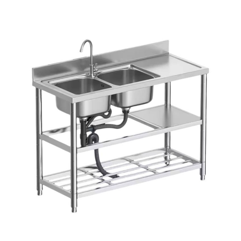 Heavy Duty Square Kitchen Sink 304 Stainless Steel Handmade Single Bowl Undermount Rust Resistant Basin