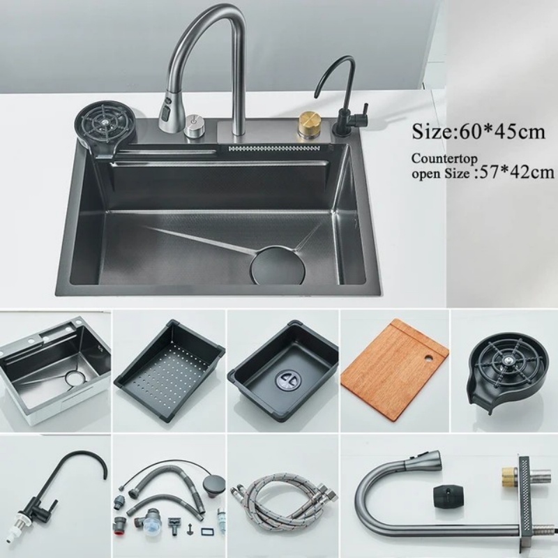 304 316 Stainless Steel Square Kitchen Sink Single Bowl Undermount Handmade Commercial Custom Sink
