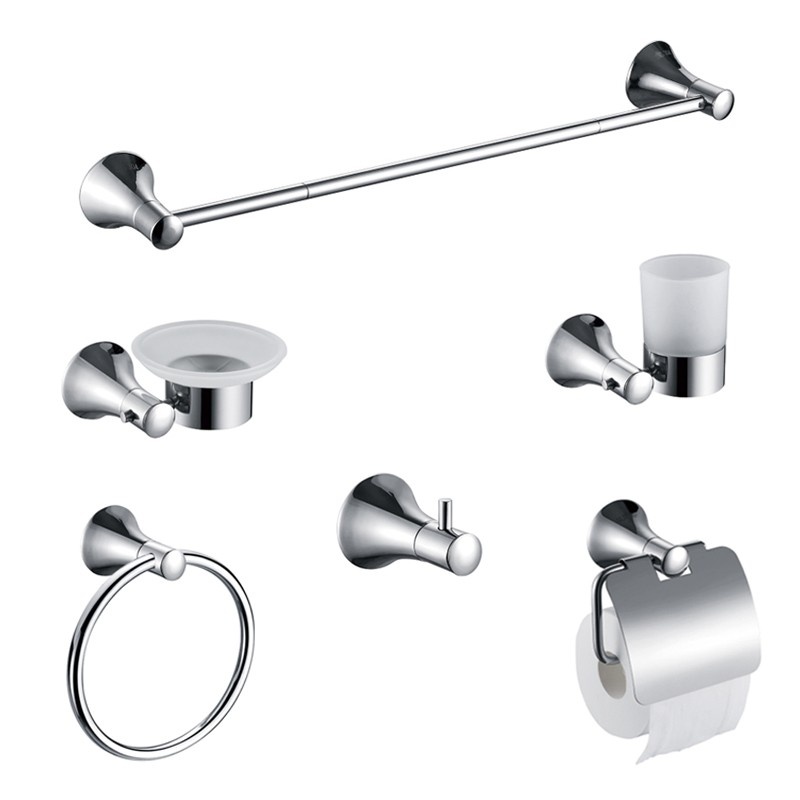 4 Pieces Square Design Matte Black Wall Mount 304 Stainless Steel Bathroom Accessories