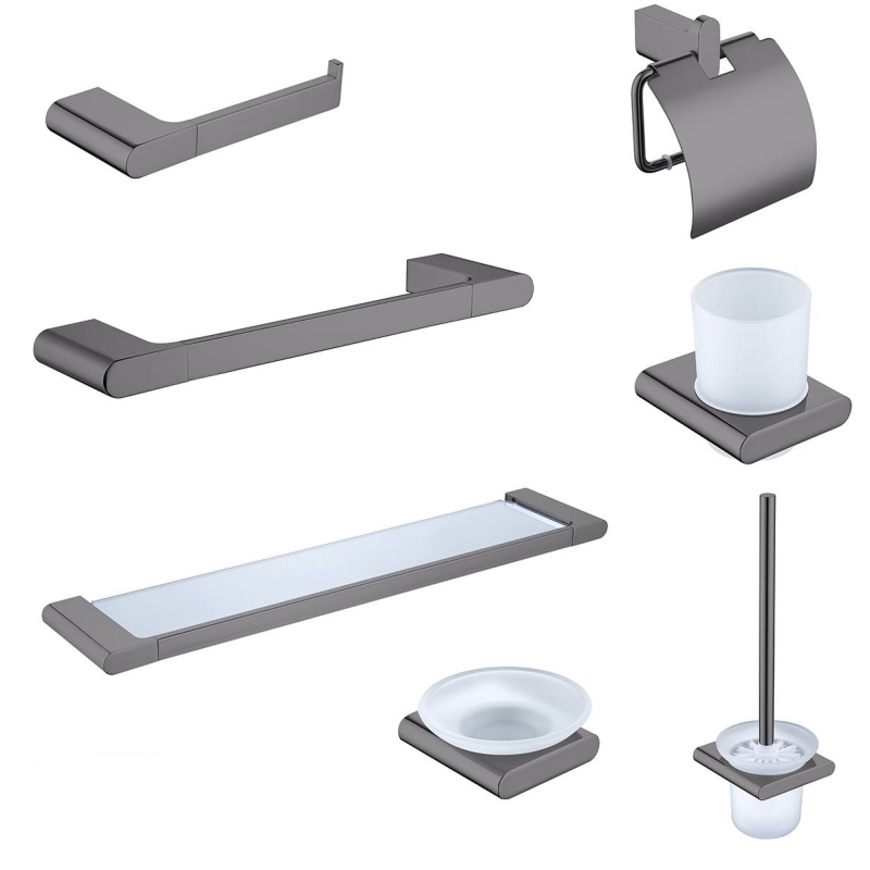 Modern Brass Black Gold Wall Mounted Bathroom Accessories Set