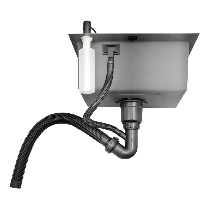 Modern Functional Kitchen Sink 304 Stainless Steel Square Undermount Handmade Sink with Fast Drain X Groove Design