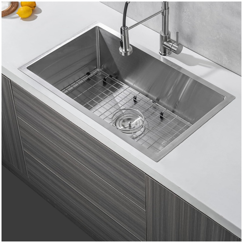 Stainless Steel 316 Kitchen Sink Rectangular Commercial Handmade Custom Size 830X560X330mm