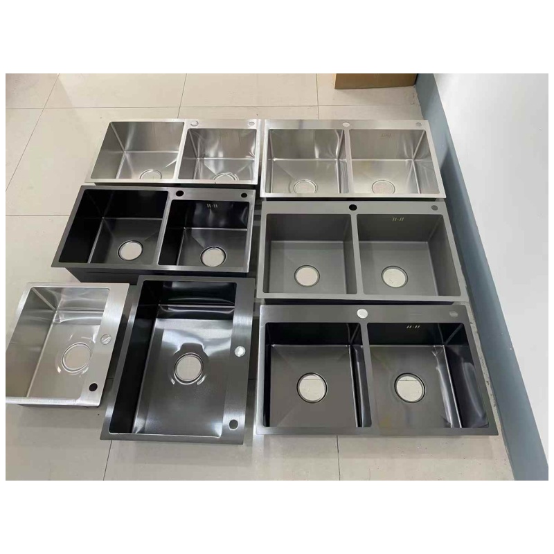 Brushed Stainless Steel Square Kitchen Sink Single Bowl Undermount Handmade Modern Kitchen Sink