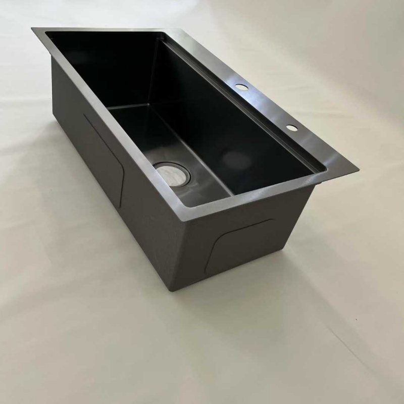 Thick Stainless Steel Square Kitchen Sink Single Bowl Undermount Handmade Heavy Duty Custom Basin