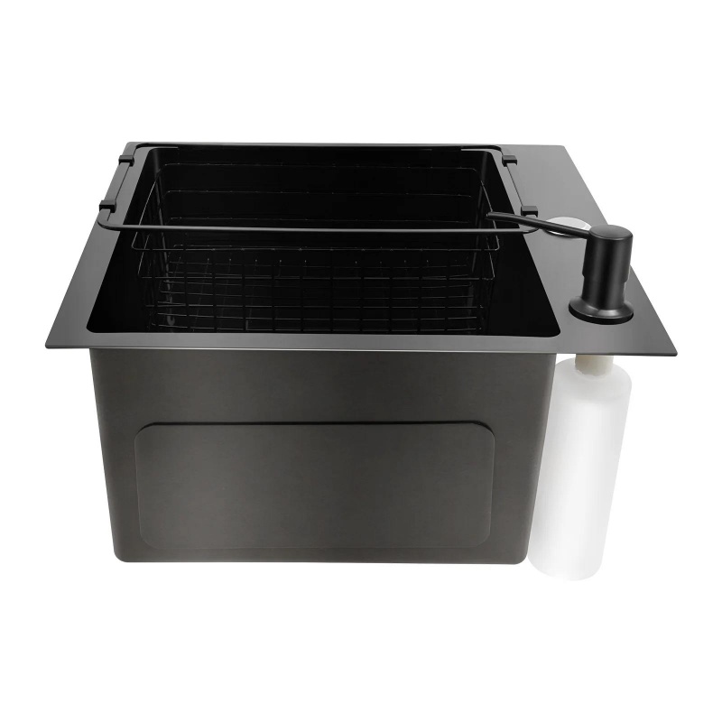 Smart Kitchen Sink Stainless Steel Square Handmade Undermount Single Bowl Deep Basin Kitchen Sink OEM Custom