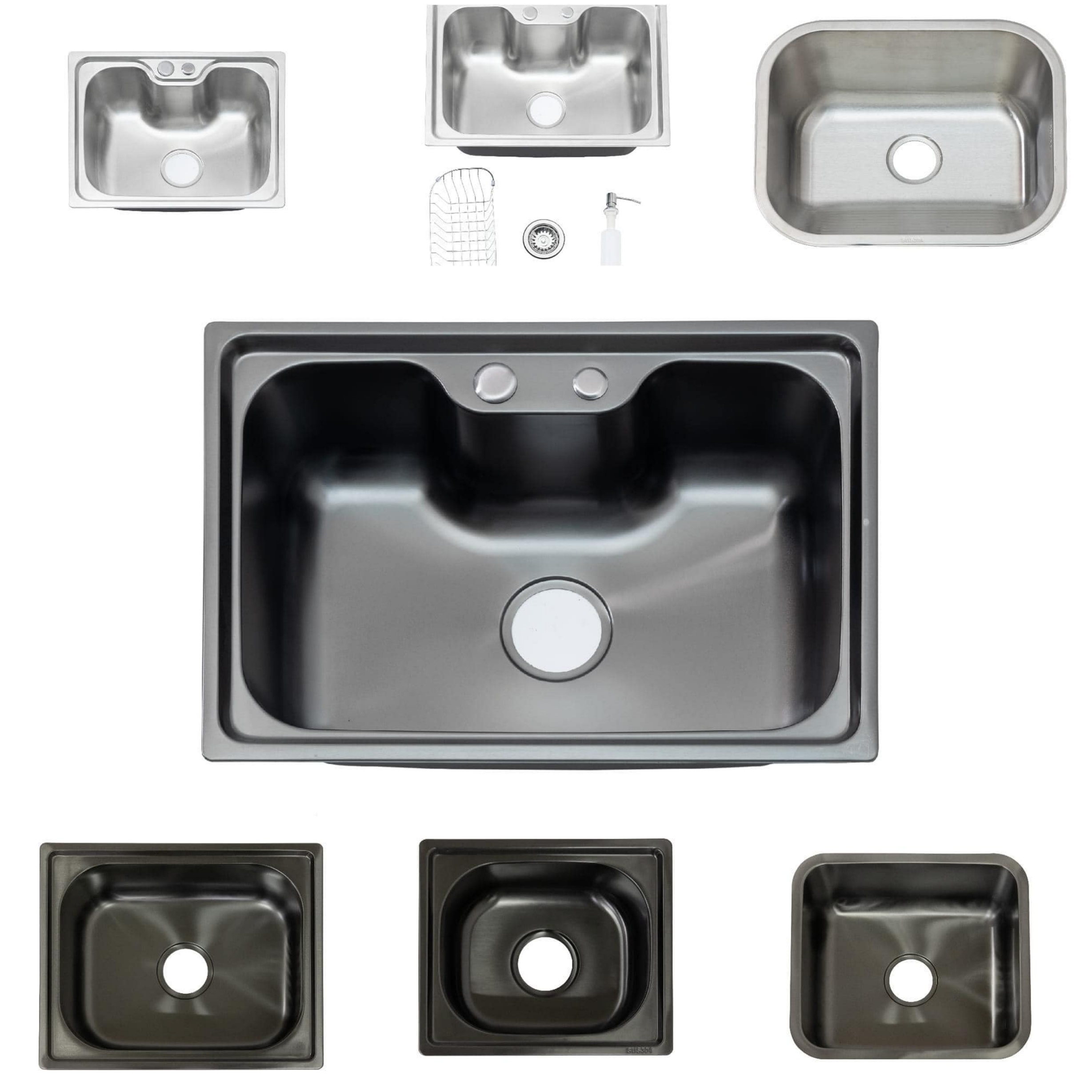 Handmade Commercial Kitchen Sink 304 Stainless Steel Custom Size Accessories