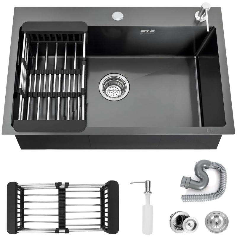 Stainless Steel 316 Kitchen Sink Rectangular Commercial Handmade Custom Size 830X560X330mm