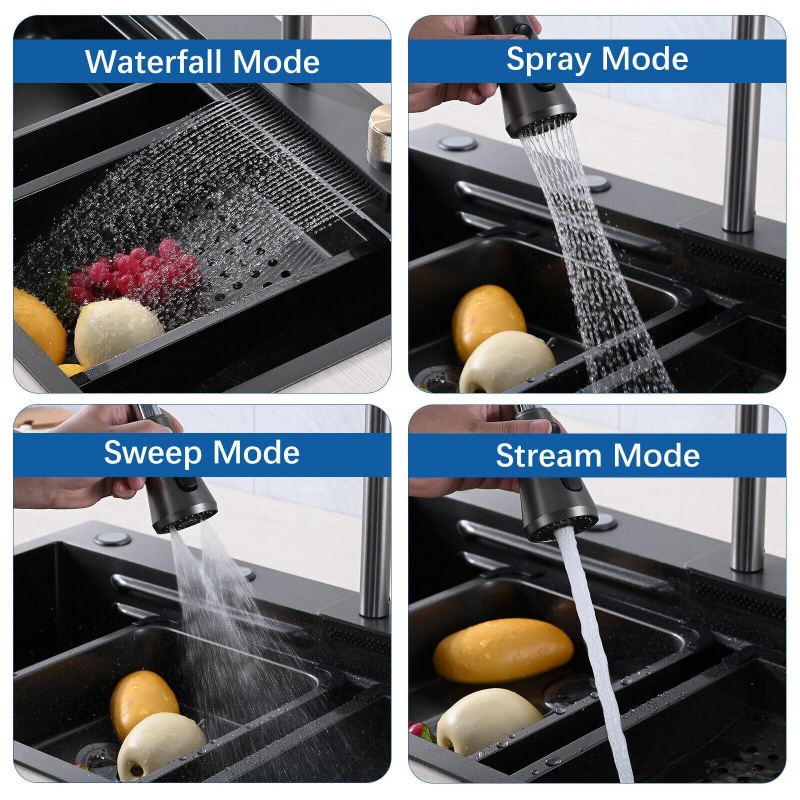SUS304 Double Bowl Rectangular Kitchen Sink for Under Mount Installation