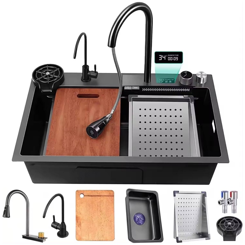 Handmade Commercial Kitchen Sink 304 Stainless Steel Custom Size Accessories